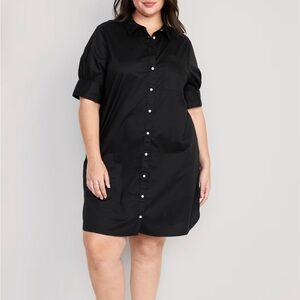 Old Navy Black Dress Shirt Collar Mini Dress